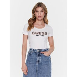 Guess Póló Mesh Logo W3GI35 J1300 Fehér Slim Fit