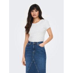 ONLY Póló Carlotta 15256154 Fehér Tight Fit
