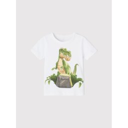 NAME IT Póló GIGANTOSAURUS 13199876 Fehér Regular Fit