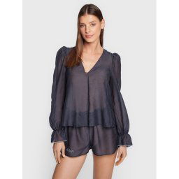 Undress Code Blúz Breakfast In Bed 489 Kék Relaxed Fit