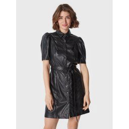 DKNY Műbőr ruha DD1G4074 Fekete Regular Fit