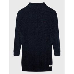 Tommy Hilfiger Kötött ruha Chenille Cable KG0KG06872 Sötétkék Regular Fit