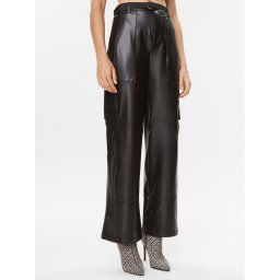 Guess Műbőr nadrág Gwen W3BB28 K8S30 Fekete Straight Fit