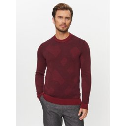 Boss Sweater Motivo DARK RED Bordó Regular Fit