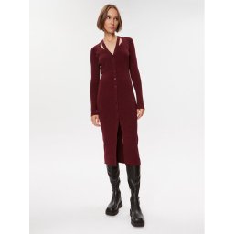 Boss Kötött ruha Facene 50493826 Bordó Slim Fit