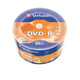 DVD-R lemez, 4,7GB, 16x, 50 db, zsugor csomagolás, VERBATIM
