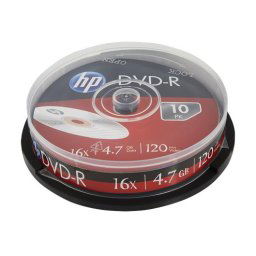 DVD+R lemez, 4,7 GB, 16x, 10 db, hengeren, HP