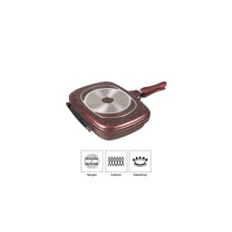 Zurrichberg 32cm márvány bevonatú kétoldalú grillserpenyő - ZBP7103 - fekete