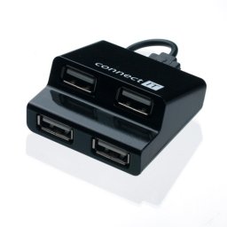 CONNECT IT USB hub 4 portos STEP - fekete