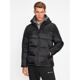Champion Pehelykabát Hooded Jacket 219190 Fekete Regular Fit