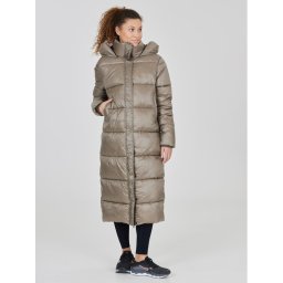 Athlecia Pehelykabát Elly W Maxi Puffer EA233361 Barna Regular Fit