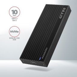 NVMe M.2 SSD külső ház mobilrack USB-C 3.2 Gen2 fekete AXAGON (EEM2-GTR)