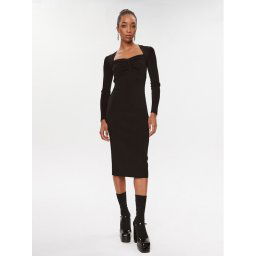 KARL LAGERFELD Kötött ruha 235W1312 Fekete Slim Fit
