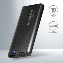 SATA M.2 SSD külső ház mobilrack fekete USB-C 3.2 Gen2 AXAGON (EEM2-SBC)