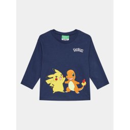 United Colors Of Benetton Blúz POKEMON 3VR5G10CQ Sötétkék Regular Fit