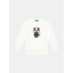 United Colors Of Benetton Blúz 3YN4G10BW Fehér Regular Fit