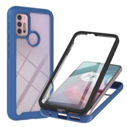 DUAL Kétoldalas borítás fóliával Motorola Moto G10 / G20 / G30 kék