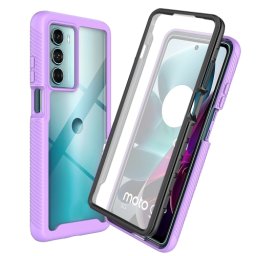 DUAL Kétoldalas borítás fóliával Motorola Moto G200 5G lila