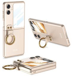 GKK CIRCLE Védőhuzat tartóval Oppo Find N2 Flip aranyhoz