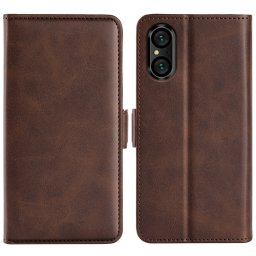 SIDE Wallet tok Sony Xperia 5 V sötétbarna