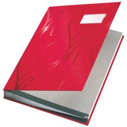 LEITZ Aláírókönyv, A4, 18 részes, karton, LEITZ "Design", piros