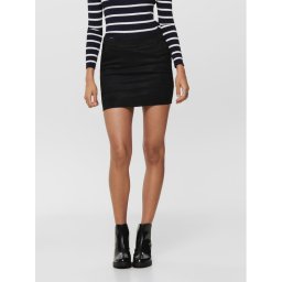ONLY Műbőr szoknya 15165913 Fekete Slim Fit