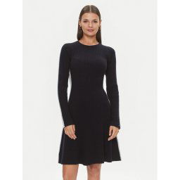 Tommy Hilfiger Kötött ruha Pointelle WW0WW39929 Sötétkék Regular Fit