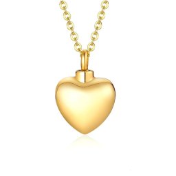 Orvosi fém kegyeleti szív medál nyakláncon, tölcsérrel - 18k arany bevonattal