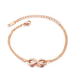 Infinity, kétsoros nemesacél karkötő - rozé arany színben