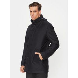 Boss Gyapjú kabát H-Camron-234 50502267 Sötétkék Relaxed Fit