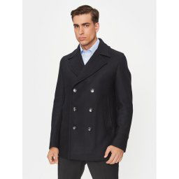Boss Gyapjú kabát H-Hyde-Pcoat-234 50502282 Sötétkék Relaxed Fit