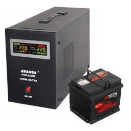 Tartalék tápegység keringető szivattyúkhoz AVANSA UPS 700W 12V + akkumulátor (45Ah), tiszta szinuszos szünetmentes táp kazánhoz