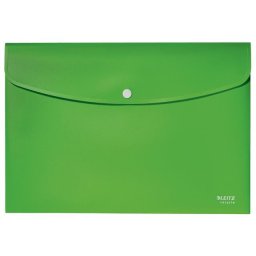 LEITZ Irattartó tasak, A4, PP, patentos, LEITZ "Recycle", zöld
