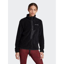 adidas Polár kabát Terrex XPLORIC High-Pile-Fleece IB6555 Fekete Regular Fit
