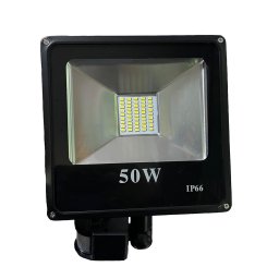 50W SMD LED mozgásérzékelős reflektor fényvető hideg fehér SLIM Szabadtéri spotlámpa IP66 - A