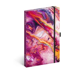 Keménytáblás notesz vonalas krémszínű lapokkal leszorító gumiszalaggal Marble fries 130x210mm, Presco