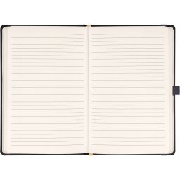 Keménytáblás notesz vonalas krémszínű lapokkal leszorító gumiszalaggal Gray 130x210mm, Presco