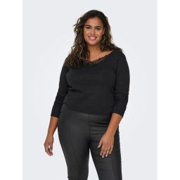 ONLY Carmakoma Blúz New Kira 15303935 Fekete Regular Fit