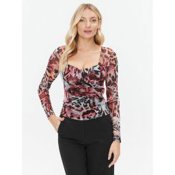 Marciano Guess Blúz Leopard 3BGP07 6875Z Rózsaszín Regular Fit