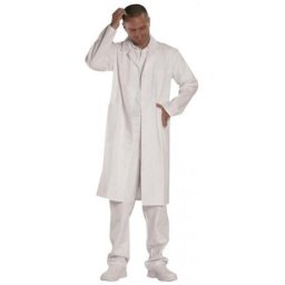 Köpeny, férfi, hosszú ujjú, 100% pamut, 62-es méret, fehér