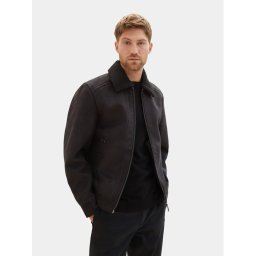 Tom Tailor Műbőr dzseki 1037361 Fekete Regular Fit