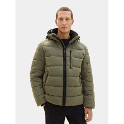 Tom Tailor Pehelykabát 1037342 Zöld Regular Fit