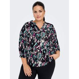 ONLY Carmakoma Blúz Alona 15302035 Fekete Regular Fit