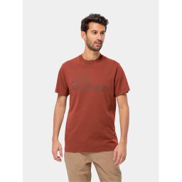 Jack Wolfskin Póló Essential Logo T 1809591 Piros Regular Fit
