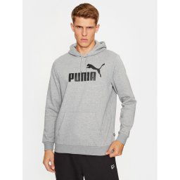 Puma Pulóver Ess Big Logo 586686 Szürke Regular Fit