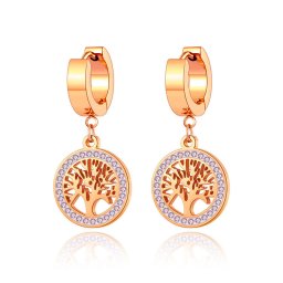 Rosegold Nemesacél Életfa Női Fülbevaló
