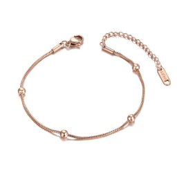 Rosegold Nemesacél Női Karkötő - Gömb Medálokkal