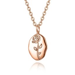 Nemesacél Női Nyaklánc - Rózsa Medállal - Rosegold