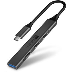 CONNECT IT USB-C hub, (1xUSB-A 3.0, 3xUSB-A 2.0), külső, antracit színű