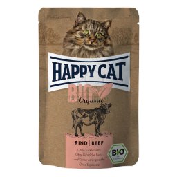 Happy Cat Bio Organic alutasakos eledel - Marha 6 x 85 g